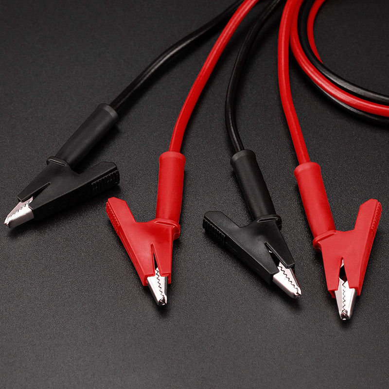 [Australia - AusPower] - KAIWEETS Soft Silicone Electrician Test Leads Kit with 2PCS Alligator Clip Test Leads for Electrical Testing of Fluke/AstroAI/INNOVA Multimeter Electronic Clamp Meter 