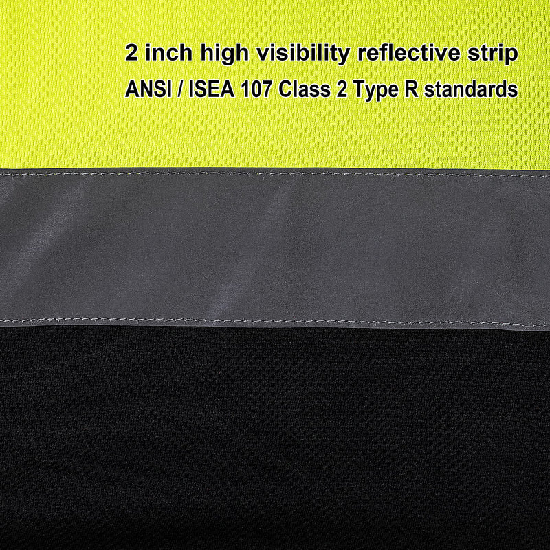ProtectX High Visibility Heavy-Duty Long Sleeve Reflective Safety T-Shirt Type R Class2, Lime Green, Medium