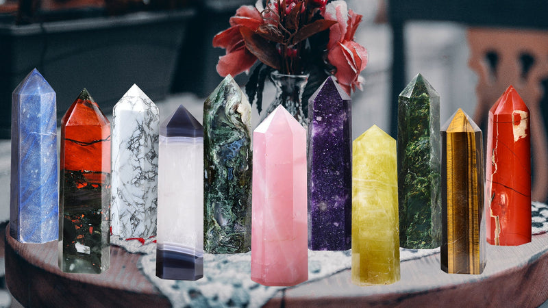AMOYSTONE Large Healing Crystal Obelisk Towers Moss Agate Point Wand Home Decor Reiki Healing 1.1-1.7 LBS 1.1-1.7 Pound