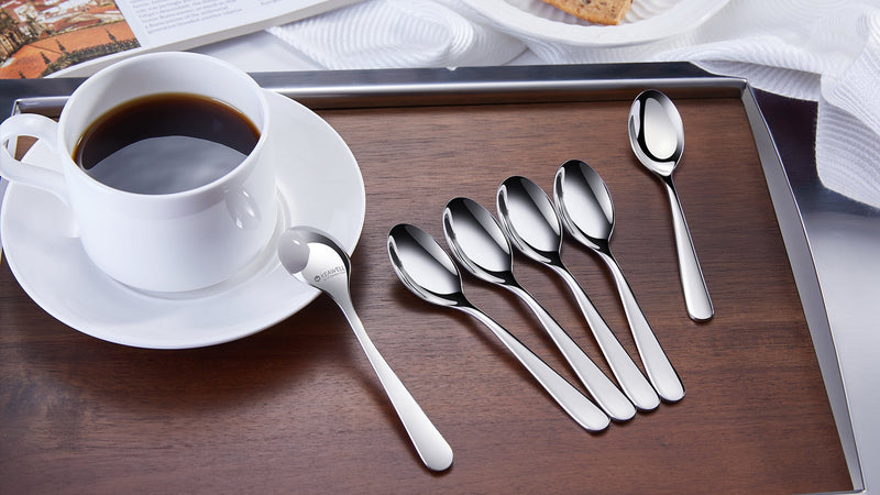 KEAWELL Premium Louise 8-Piece 7-Inch 18/10 Stainless Steel Soup Spoons (8)