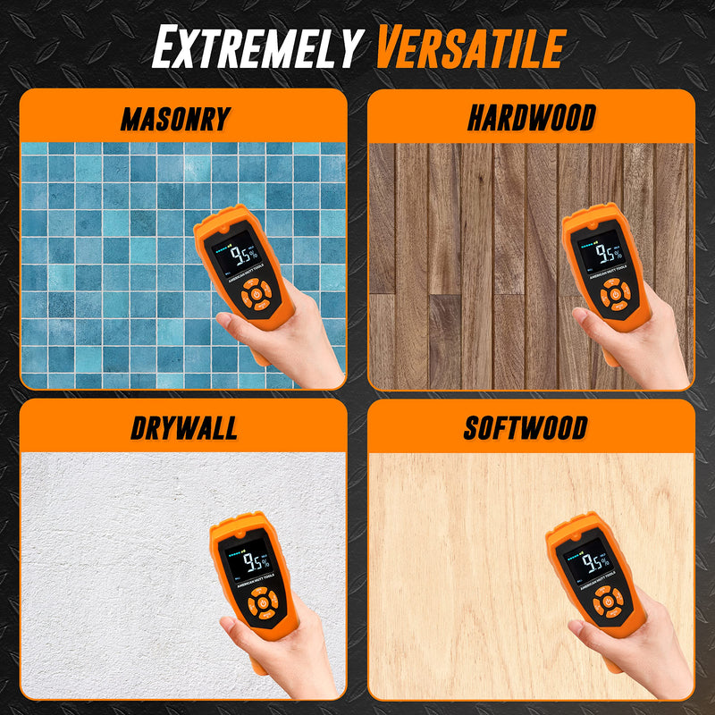 [Australia - AusPower] - AMERICAN MUTT TOOLS Pinless Moisture Meter for Drywall | Non-Destructive Wood Moisture Meter for Walls, Wood and Masonry | Moisture Detector for Drywall, Moisture Meter Drywall, Moisture Reader 