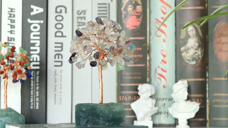 7 Chakra Healing Crystal Tree Natural Gemstone Crystals Stone Base Copper Wire Tree Life Money Trees for Home Office Desk Room Bookshelf Decor Reiki Spiritual Energy for Womem Men 7 Chakra
