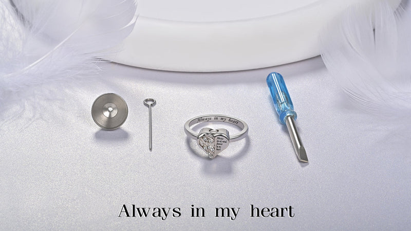 Heart Angel Wing Urn Rings for Ashes Cremation Jewelry for Women Gift 9