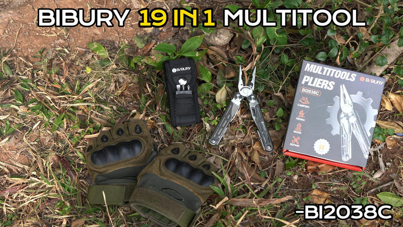 BIBURY 22-in-1 titanium-plated multitool pliers with scissors and self-locking mechanism