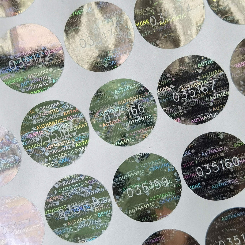 0.79 inch Silver High Security Tamper Evident Seal Warranty Void Original Genuine Authentic Hologram Labels/Stickers w/Unique Sequential Serial Numbering Tamper Proof Stickers(500) 0.79in 500pcs