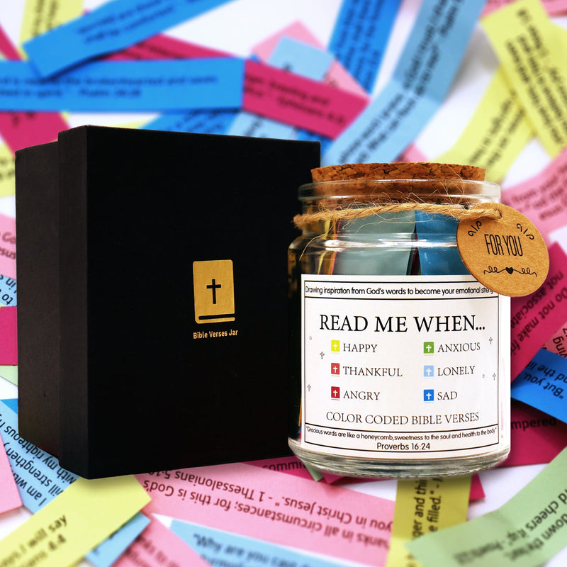 Bible Verse Jar, Christian Gifts For Women/Men, Read Me When Bible Verse for Mom/Dad - Prayer Jar with Scriptures for Sisters Besties, Religious Graduation Birthday Gift 1