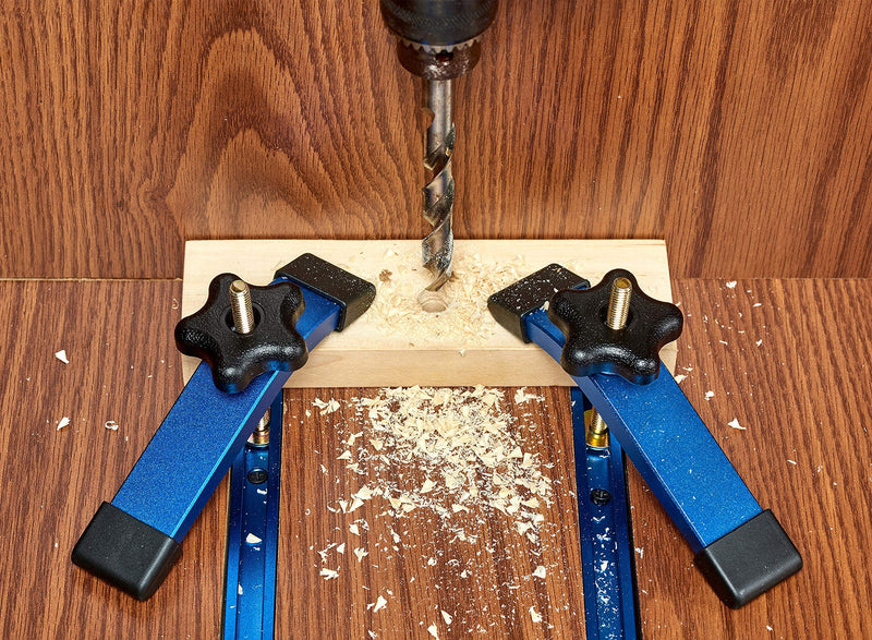 [Australia - AusPower] - Aluminum T-track Hold Down Clamps,6-3/8"L x 1-1/4"Width-Woodworking and Clamps - High Strength Aluminum Alloy 6063 - Fine Sandblast Anodized - Blue Color (T-track Hold Down Clamps 2pk) T-track Hold Down Clamps 2pk 