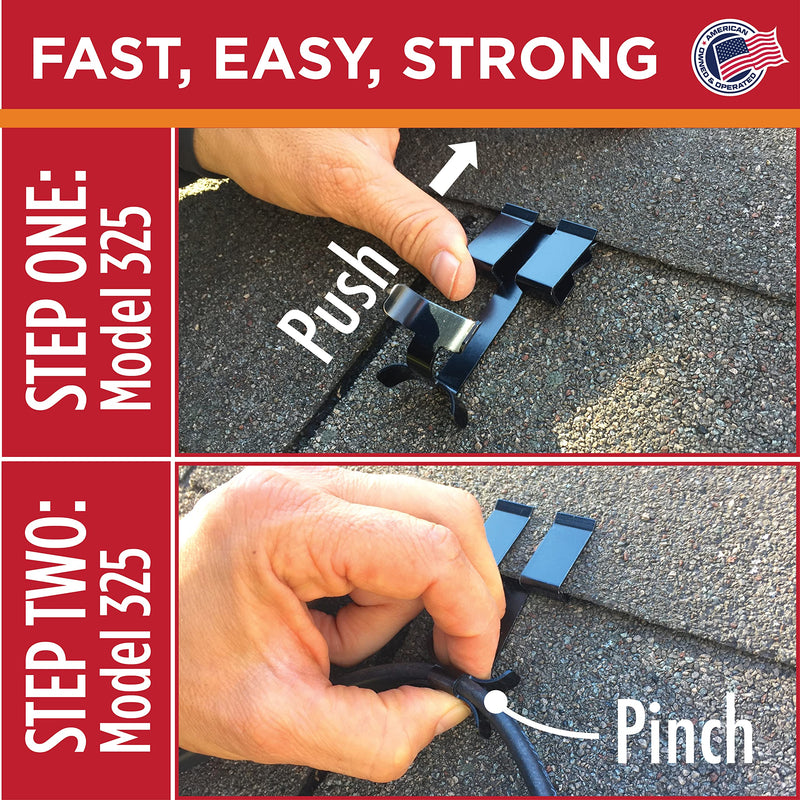 [Australia - AusPower] - Roof Clips | Safe for Heat Tape, Electric Cable & Roof Heat Cable Installation | Prevents Roof Damage | Easy Nail-Free Outdoor Cable Clips | Your Ultimate Cable Clip (.325-25 Pack) .325 - 25 Pack 