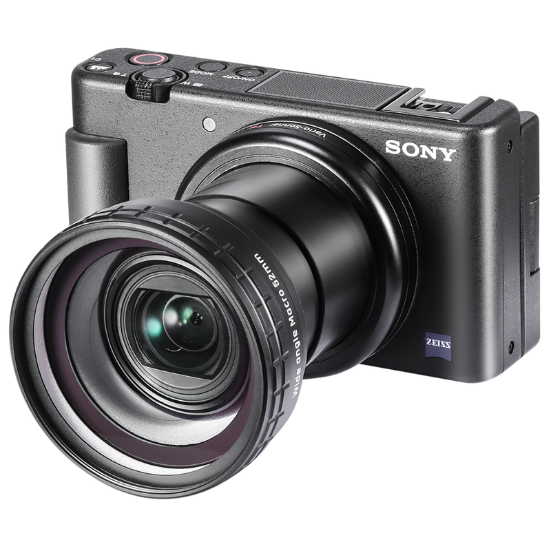 Wide Angle Lens for Sony ZV1 ULANZI WL-1 ZV1 18mm Wide Angle/ 10X Macro Black