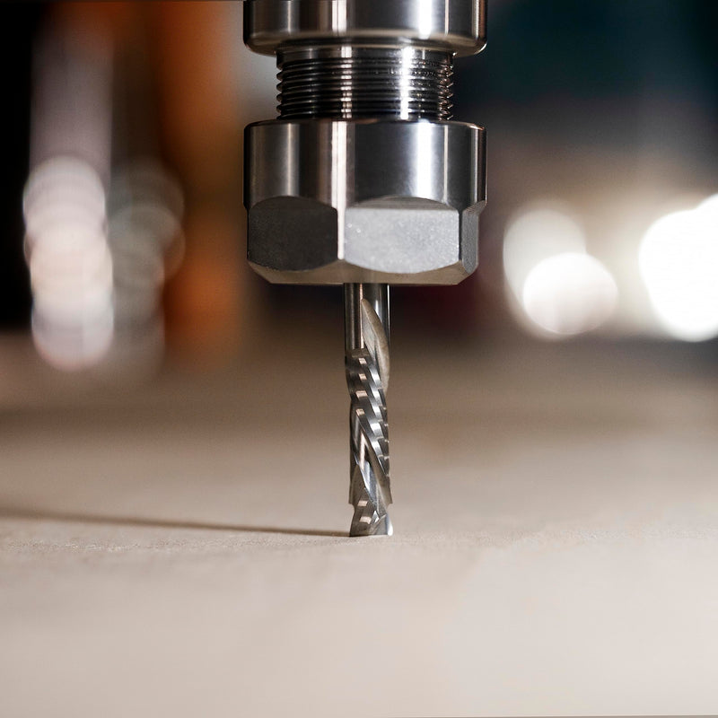 SpeTool Spiral Groove Cutter 8 mm Shaft Compression 32 mm Cutting Length Spiral Cutter CNC Milling Cutter Router Bit Slot Cutter Wood Up & Down Solid Carbide End Mill Cutter for Router Groove Cutter Wood Cutter 1 Dia8-Lenth32