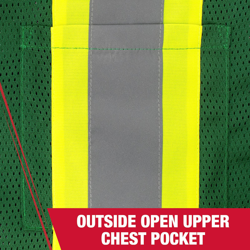 Radians SV22-1 Economy Type O Class 1 Safety Vest Size 2X-Large, Hunter Green Mesh with Contrasting Tape - 1 Each