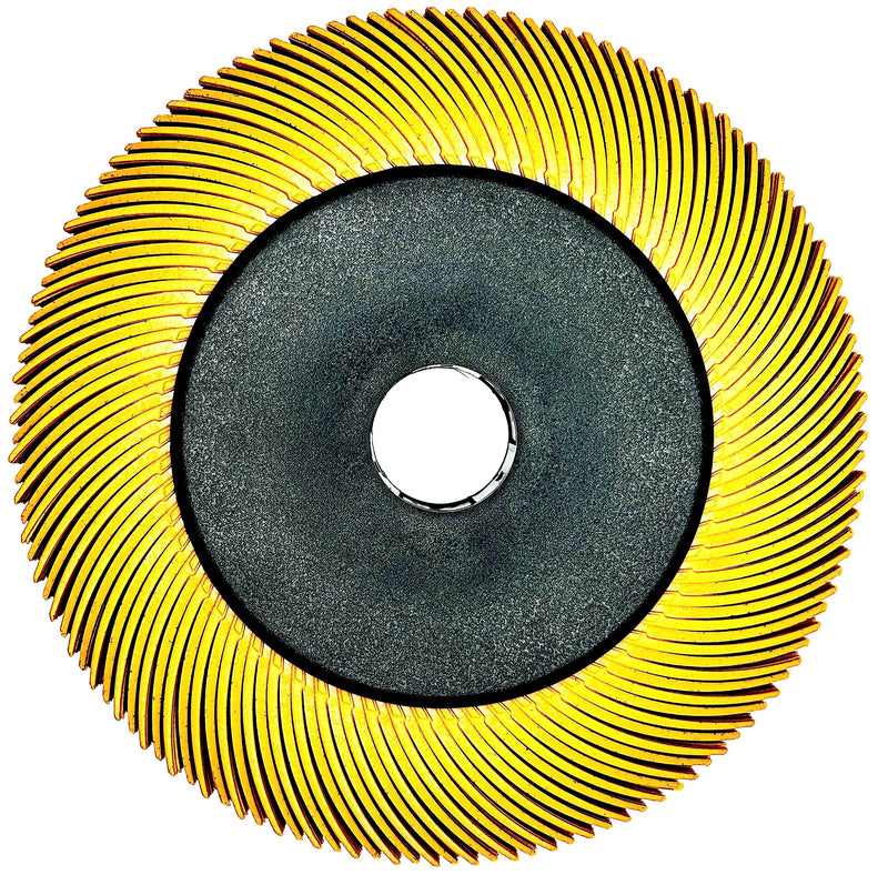 [Australia - AusPower] - Radial Bristle Brush, 6 in x 1/2 in x 1 in 80 Grit (Yellow) with Adapter, Type C Curved Bristle (Pack of 1) 