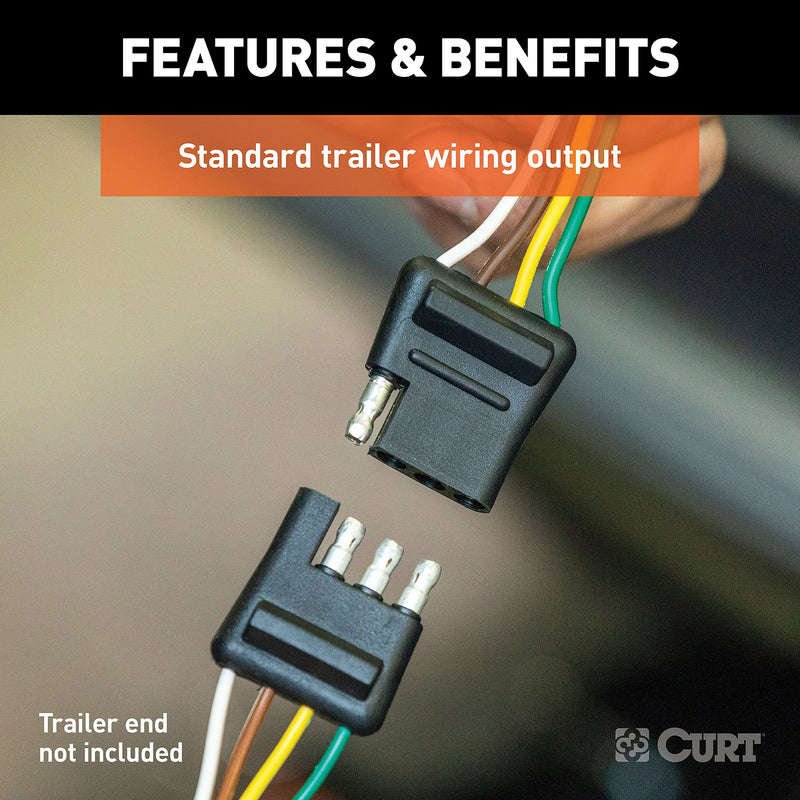 [Australia - AusPower] - CURT 56175 Non-Powered 3-to-2-Wire Splice-in Tail Light Converter, 4-Pin Wiring Harness , Black 