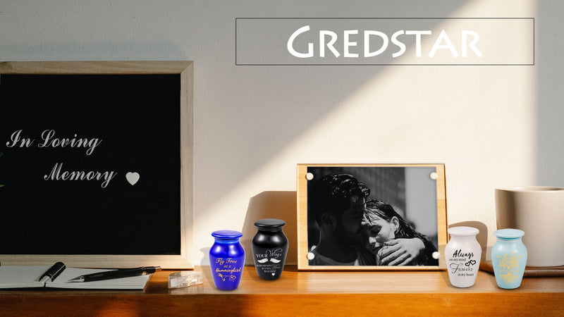 Gredstar Cremation Urns for Ashes, Set of 4 Ceramic Memorial,Hummingbird Fly free als a hummingbird