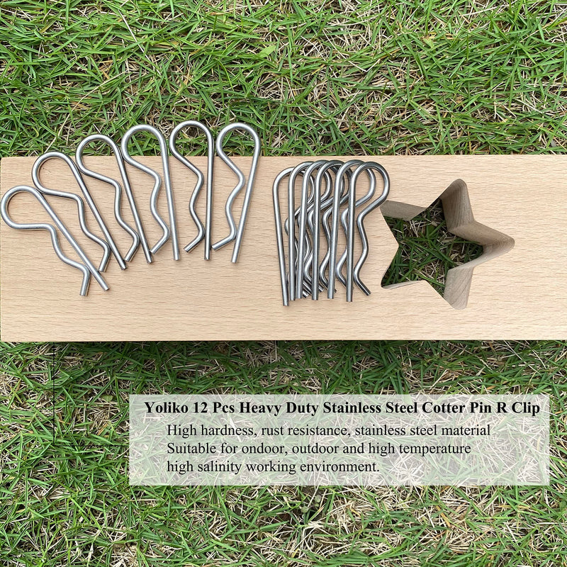 [Australia - AusPower] - 12 Pcs Heavy Duty Stainless Steel Cotter Pin R Clip Large Spring Retaining Wire Hair Pins Hitch Pin Clips Large Carter Pins for Trailer Pin Clips Lock System M3x60 Keeper Pins SUS304 M3x60mm-12pcs 12 