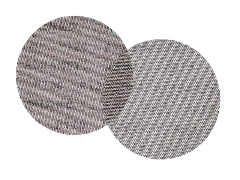 [Australia - AusPower] - Mirka Abranet 5424105012 Mesh Sanding Discs, Diameter 150 mm, Velcro, Grit P120, Pack of 50, for Sanding Wood, Filler, Varnish, Plastic 120 