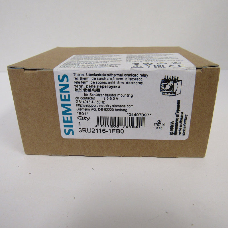 SIEMENS 3RU2116-1FB0 RELAY