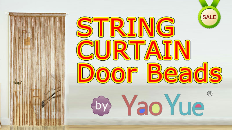 YaoYue Beaded Door String Curtain for Doorway, 39"W x 79"L, Brown, 1 Panel Coffee 39"W x 79"L (Pack of 1)