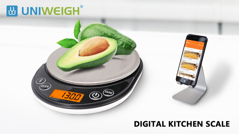 UNIWEIGH Digital Kitchen Food Scales Calorie Counting,USB Rechargeable