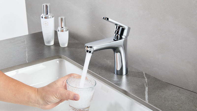 MILOT Single Lever Luxury Basin Tap | Diamond Cut Design | Lead Free Brass | Without Pop Up Waste | G1/2" Modern Fitting Leak Proof Ceramic Cartridge Bathroom Sink Tap | Chrome