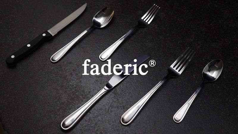 faderic Cutlery Set, 24 Piece Silverware Set With Soup Spoons for 4,Stainless Steel,Silver 24piece-square