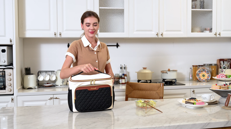 LOVEVOOK Insulated Lunch Box for Women, Wide Opening Adult Lunch Cooler Bag Leopard Medium(11L)