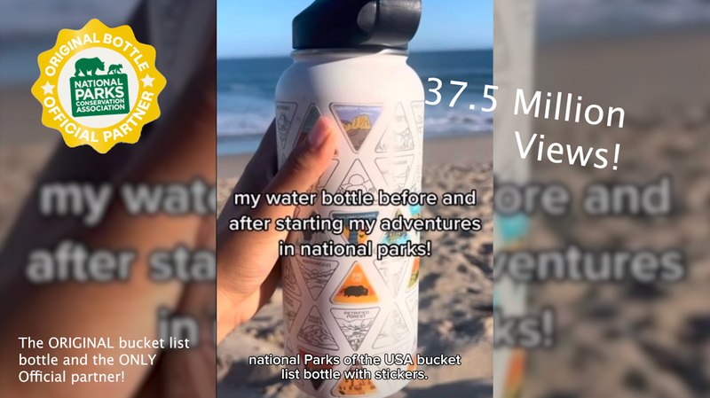 Wondery Official Fifty States bucket list™ Travel Water Bottle with Waterproof Stickers and Straw | Cream 32 oz Engraved | Insulated Stainless Steel Vacuum Sealed | Leak Proof