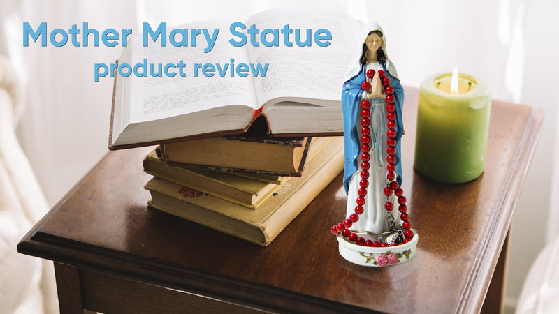 Virgin Mary Rosary Holder Statue, 8'' Polyresin Madonna, Catholic Classic