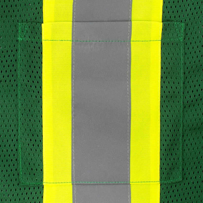 Radians SV22-1 Economy Type O Class 1 Safety Vest Size Medium, Hunter Green Mesh with Contrasting Tape - 1 Each