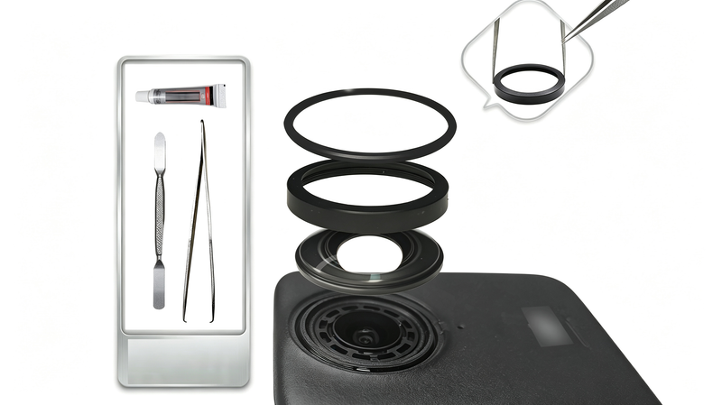 Koulele Camera Lens for DJI Osmo 360 Panoramic Action Camera Black Circular Frame with Protective Glass (1pic Lens+Ring+Tools new) 1pic lens+ring+tools new