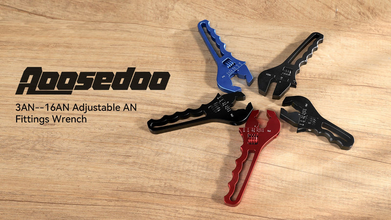 Adjustable AN Fittings Wrench AN Wrench for AN Hose Fitting Adapters AN Fitting Tool 3AN-16AN Lightweight Aluminum Black. With a Double Hose End Fitting Wrench 6AN Socket-AN8 B-nut Blue Black & Blue