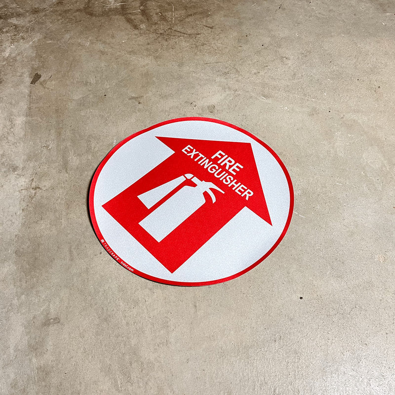 [Australia - AusPower] - TRADESAFE Fire Extinguisher Anti-Slip Floor Sticker - Fire Extinguisher Sign, Peel and Stick Adhesive Vinyl Sign, ANSI-Compliant, 17” Diameter Round Sticker 