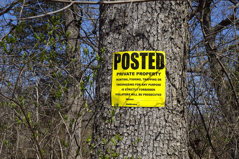 50 Per Pack Posted Yellow Private Property Sign by WristCo - 11" x 11" Outdoor, Weatherproof Tear- Resistant Tyvek high Visibility for Warning No Trespassing Hunting Fishing Trapping, Made in USA 50 Signs Sheets