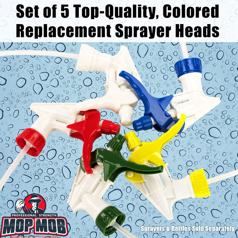 Leak-Free Chemical Resistant Spray Head and 32 oz Bottle 5 Pack Heavy-Duty Industrial Sprayer With Low-Fatigue Trigger and Nozzle for Auto/Car Detailing, Window Cleaning and Janitorial Supply