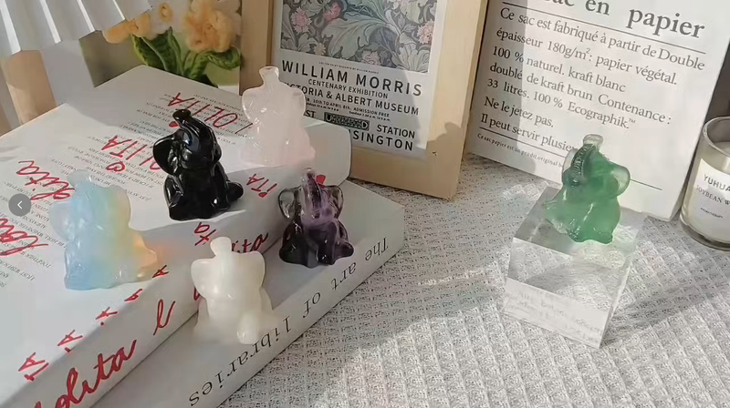 Obsidian Elephant Figurine for Wealth Love Home Office Decor Obsidian Elephant-01