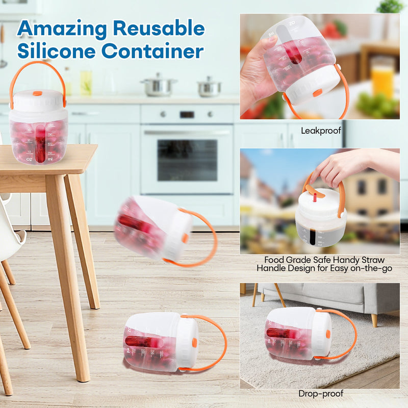 Airtight Silicone Food Storage Containers Set - Leakproof Food Canister Jars of 3 with Vent Lid,Handle for Outdoor,Safe Foldable Reusable,Salad Freezer Storage Container,Dishwash Micro Safe,White 3Pack(1500+1000+500）
