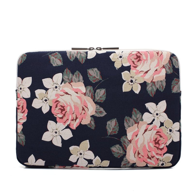 [Australia - AusPower] - White Rose Patten Laptop Sleeve 14 inch 14.0 inch Laptop case Bag 14 inch / 14.0 inch White rose 