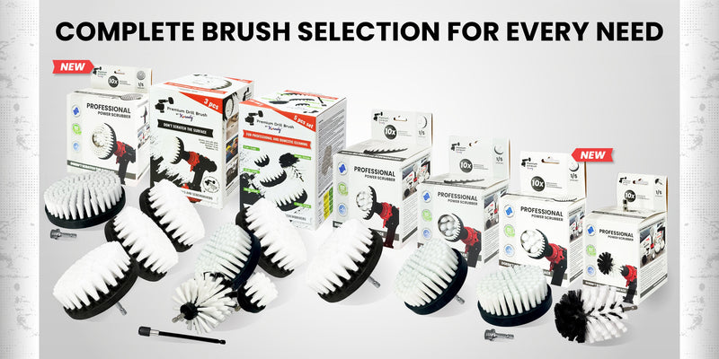 Premium Drill Brush, Extra-Soft 13cm, White, Car and Carpet