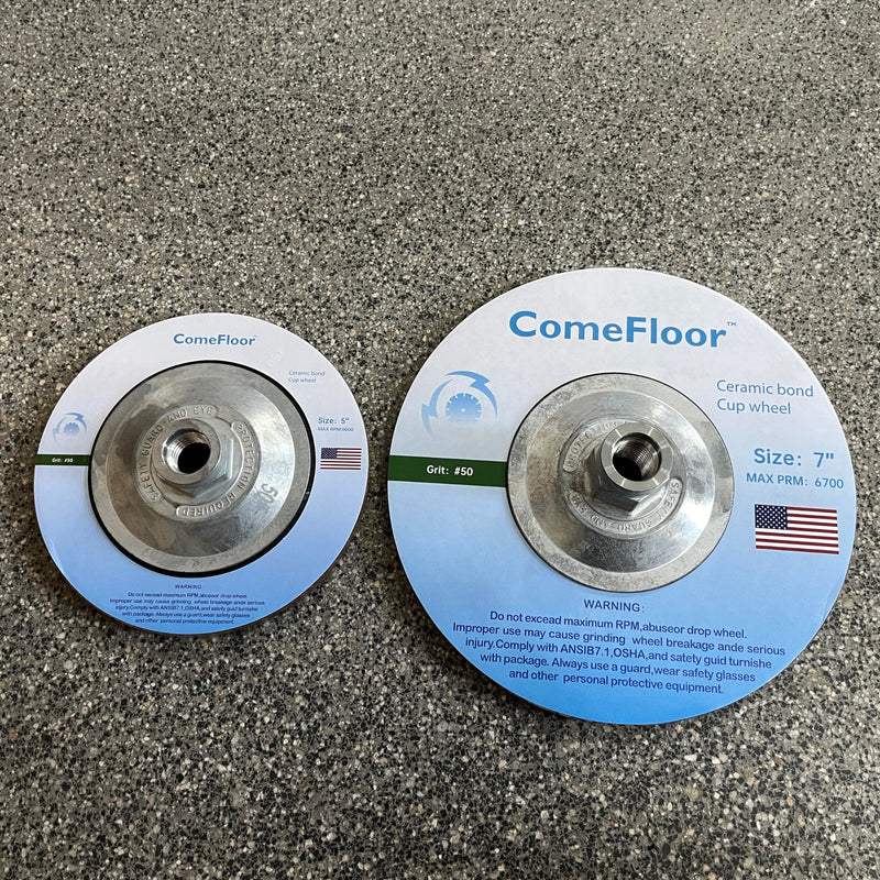 [Australia - AusPower] - Concrete Grinding Wheel 5" Ceramic Diamond Cup Wheel for Floor Grinding, 200# Dry Edge Polishing Discs Fits Angle Grinder, 5/8"-11 200# 