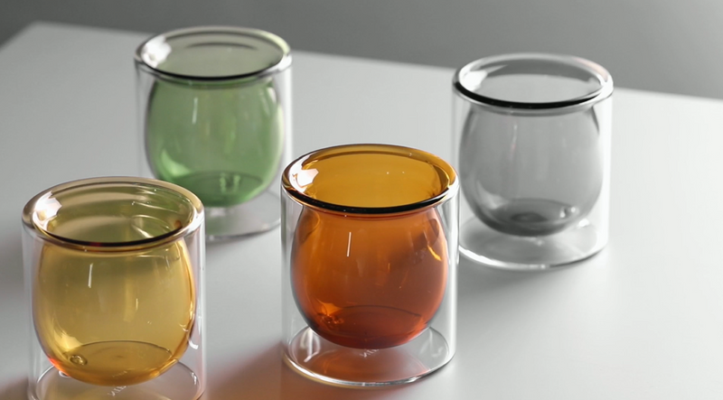 NIRA.Z 3oz Double Wall Glass Espresso Cups – Set of 4 Colorful Insulated Borosilicate Glass Coffee Shot Glasses, Demitasse Cups for Espresso, Latte, Macchiato, Heat Resistant, Ideal for Home & Office