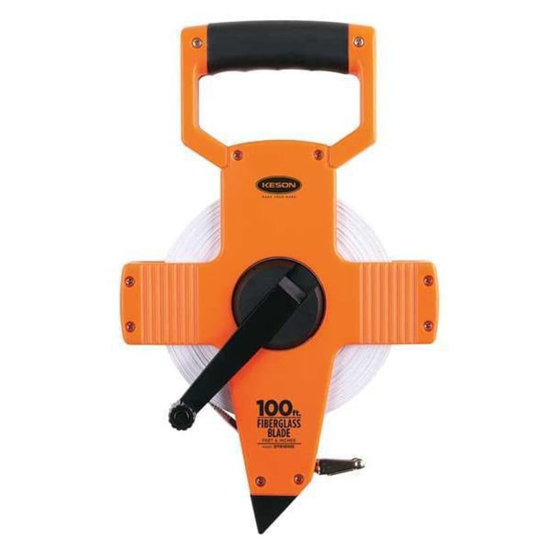 Keson OTR18100 Open Reel Fiberglass Tape Measure Reel (Graduations: ft., in. 1/8), 100-Foot 30.5 m ft, in, 1/8; Hook Attachment; Blade: F1