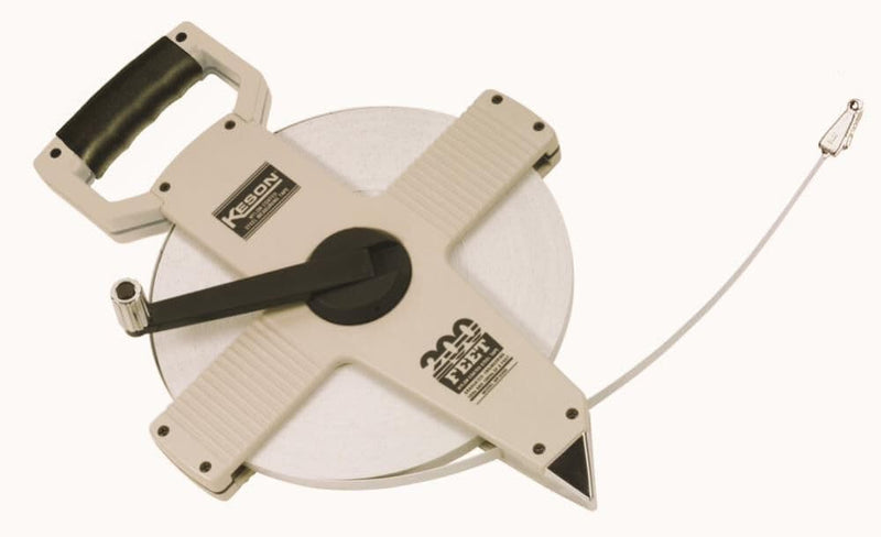 Keson NR18100 Nylon Coated Steel Blade Measuring Tape with Zero Point at Tape End and Hook End (Graduations: ft., in. 1/8), 100-Foot 30.5 m ft, in, 1/8; Hook End