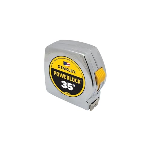 STANLEY PowerLock 35-foot tape measure, 33-835 model, with yellow measuring tape case