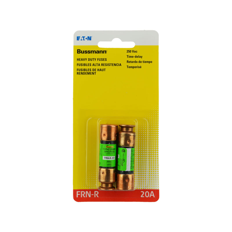 [Australia - AusPower] - Bussmann BP/FRN-R-20 20 Amp Fusetron Dual Element Time-Delay Current Limiting Class RK5 Fuse, 250V UL Listed (Pack of 2) 