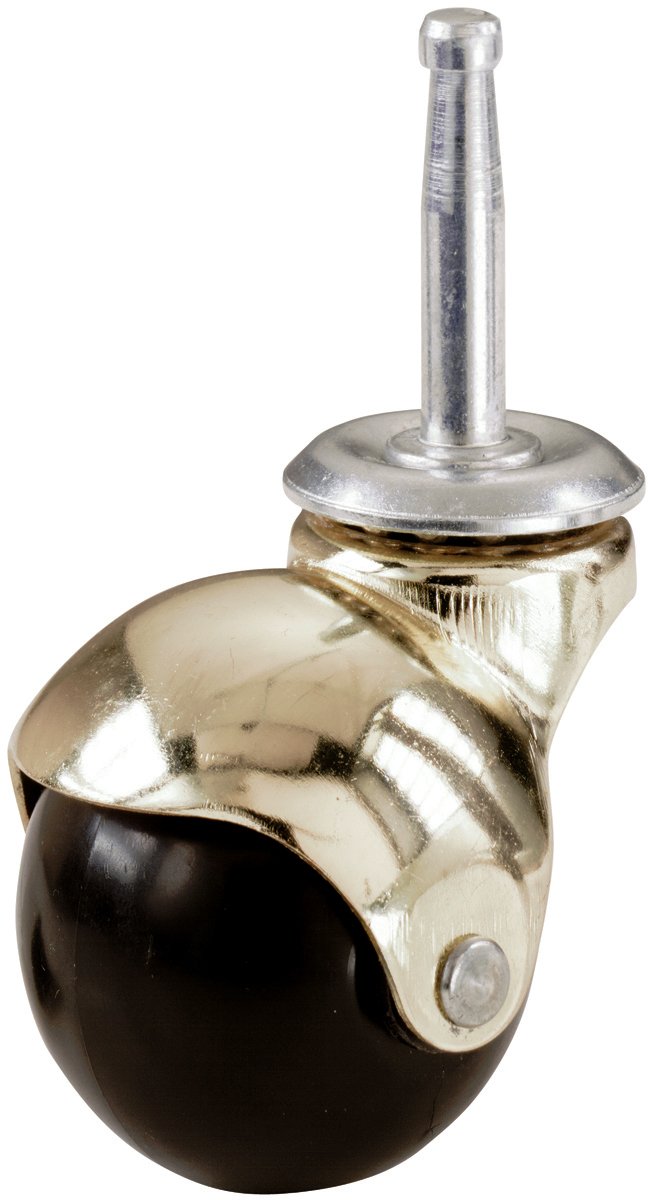 Shepherd Hardware 9354 2-Inch Hooded Ball Stem Caster, Bright Brass, 2-Pack 2 Inch Brass Hood with Stem, 2-Pack