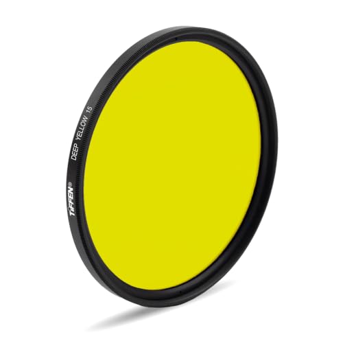 Tiffen 72mm Deep Yellow 15 Camera Lens Filter, Black & White Photography Yellow Filter