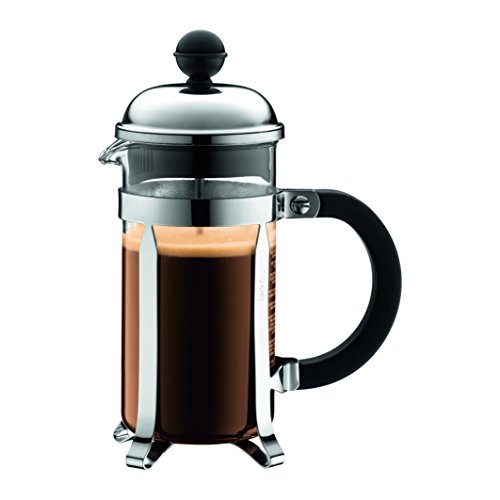 Bodum 12oz Chambord French Press Coffee Maker, High-Heat Borosilicate Glass, Polished Stainless Steel – Made in Portugal Chrome 12 oz