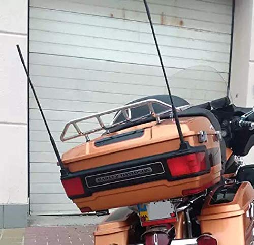 [Australia - AusPower] - 2-Pack Short Whip Metal AM/FM/XM CB Antenna Mast for Harley Davidson 16 inch New 
