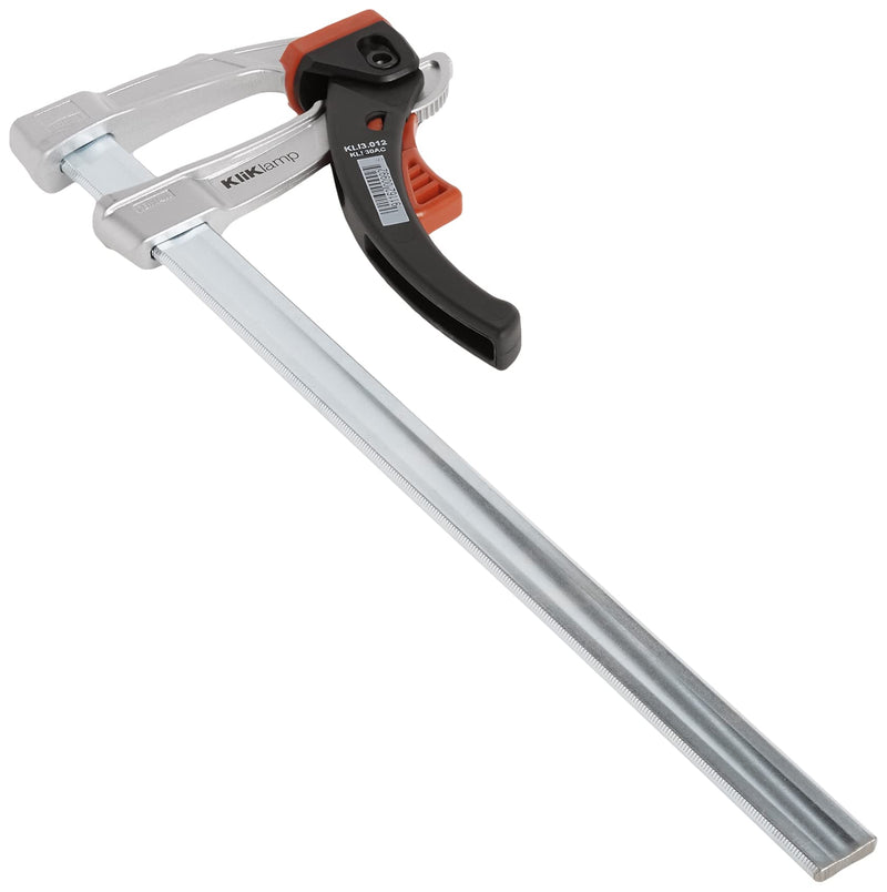 BESSEY KliKlamp Series Ratchet Action Lever Clamp - 12-Inch -KLI3.008 - Fast Action, Heavy Duty Clamps for Woodworking, Carpentry, & Cabinetry - Professional Grade for DIY and Home Improvement 12 in.