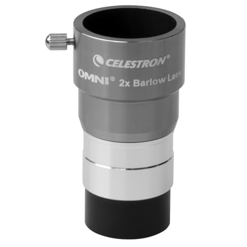 Celestron Omni 1.25" 2X Barlow Lens for Telescope Eyepieces Threaded Barrel Accessories